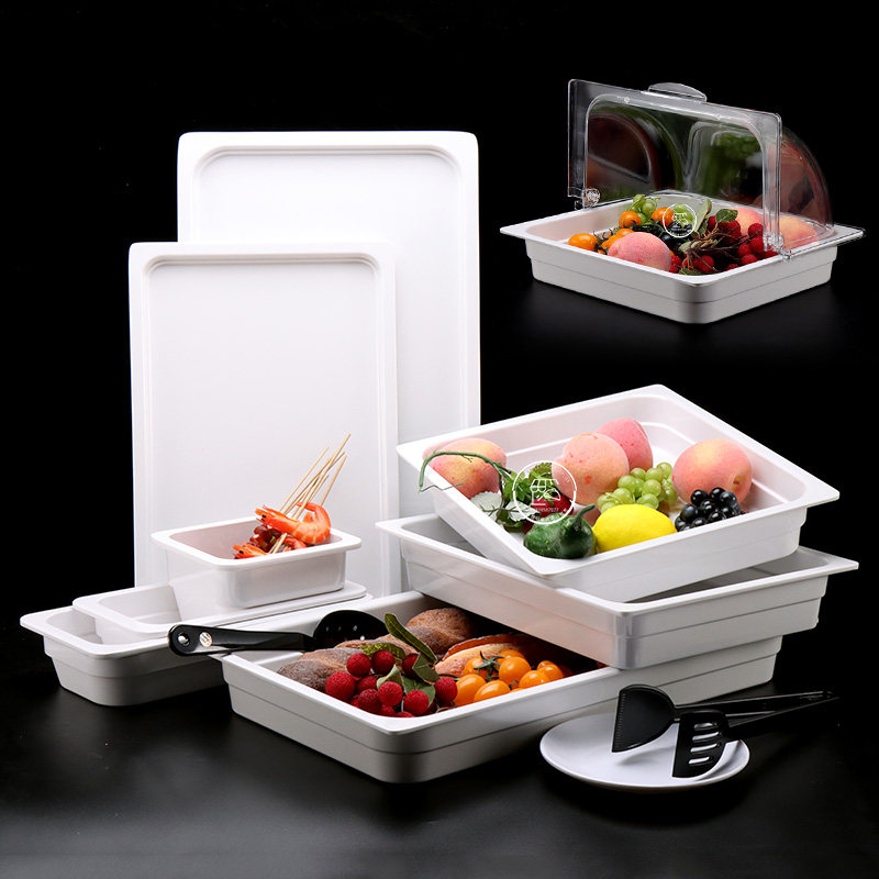 自助餐仿瓷蛋糕托盘透明食品盖塑料水果糕点盘点心台白盘盖份数盘