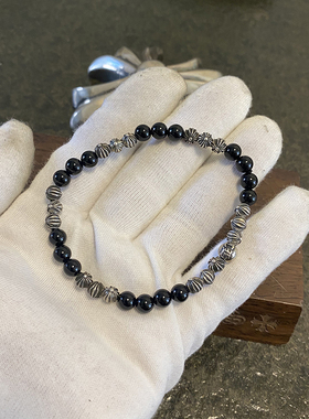 复古潮牌6mm手串球925纯银