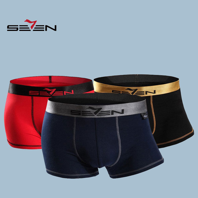 柒牌男装男士纯棉内裤透气四角短裤平角全棉抗菌宽松裤衩三件装,女士内衣/男士内衣/家居服,男平角内裤,淘宝优惠券,粉丝福利购,淘宝优惠卷