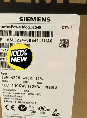 西门子：6SL3224-0BE41-1UA0-实价全新原装正品 PLC模块