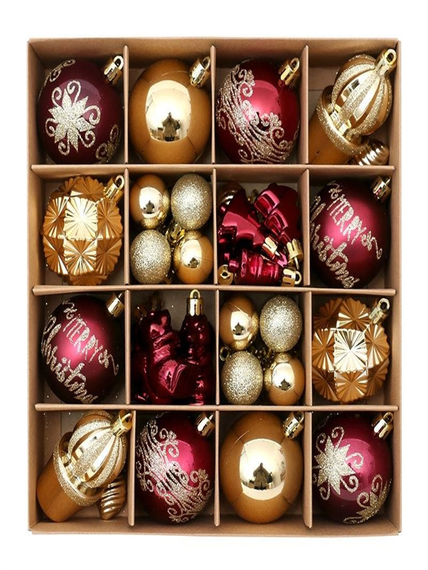 42 Piece Christmas Ball Ornaments Set Hand-Painted Bulk - Product image 5