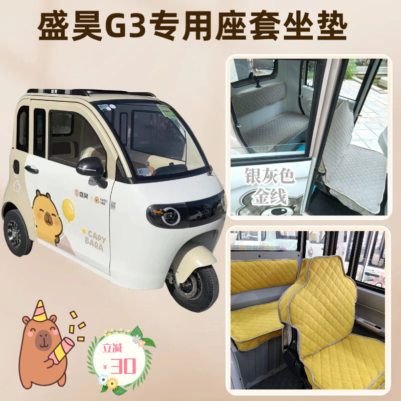 盛昊G3卡皮巴拉联名三轮棚车专用座套全包坐垫座椅套SH500DZK-18A