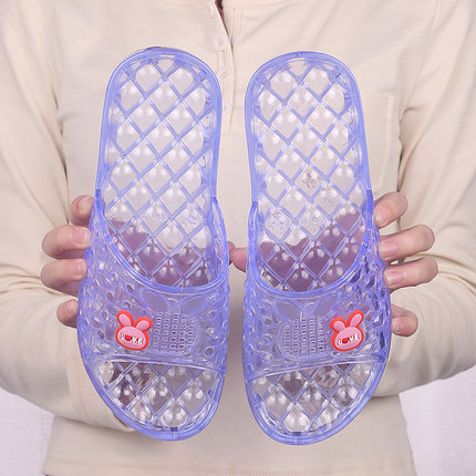 【买一送一】水晶底拖鞋新款夏凉软拖鞋防滑女居干沙滩塑胶果冻浴
