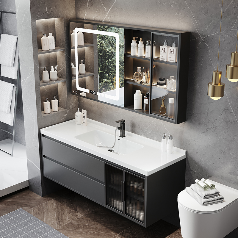 简约浴室柜组合陶瓷一体盆