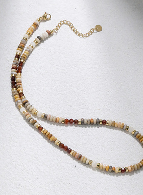 钛钢复古美拉德串珠项链