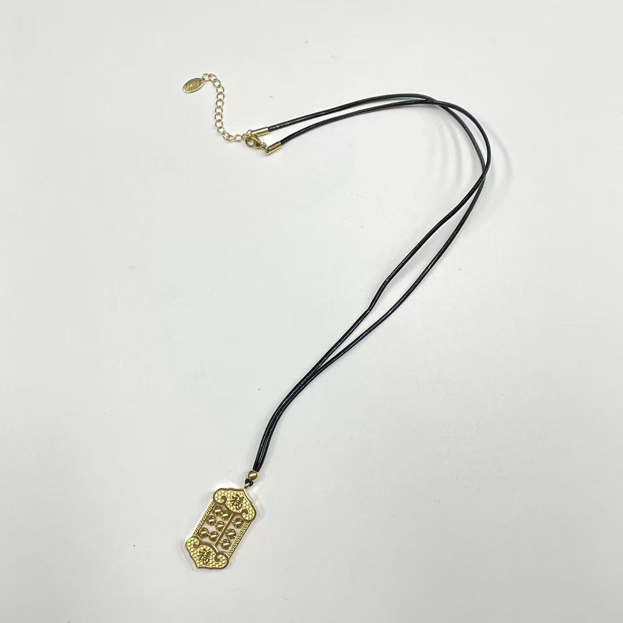 钛钢+绳艺 算盘吊坠项链ZM-ZB1288