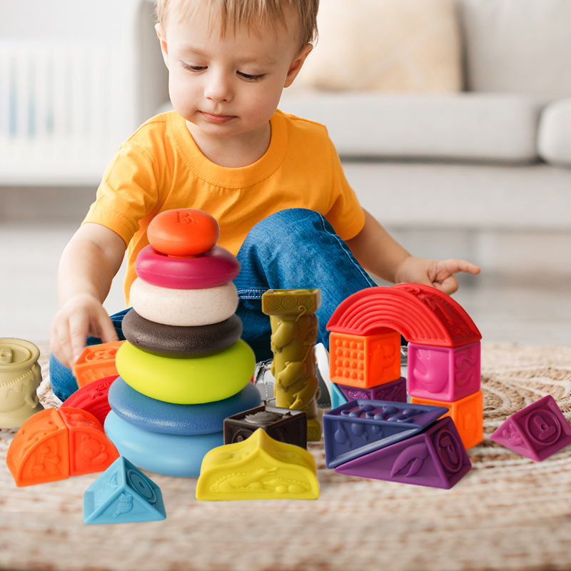 btoys益智玩具疊疊樂軟膠積木