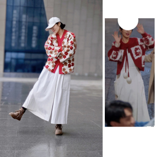 国风休闲九分喇叭裤 雅索娜高腰灯芯绒阔腿裤 A字宽松文艺条绒裙裤