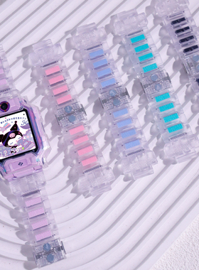 磁吸透明双色适用小天才电话手表Z9表带Z8配件Z7/Z6A/Z1/Q1A/Q2A/Z6儿童表带D3腕带D2通用Q1R保护壳配件