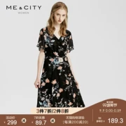 Gấp | Viscose MECITY Phụ nữ mùa hè Mới Áo dài cổ chữ V Đầm voan gợi cảm - Sản phẩm HOT