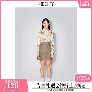 英伦风格 MECITY女士春夏季 半身裙A型版 新款 纹褶裥半裙546165