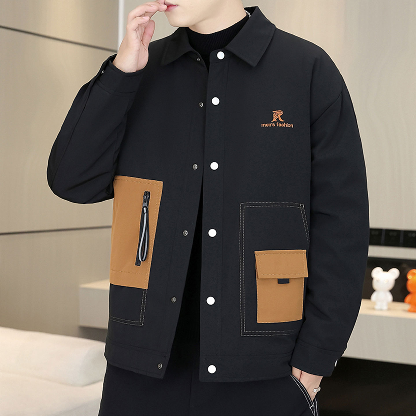 翻领工装秋季夹克外套男休闲上衣