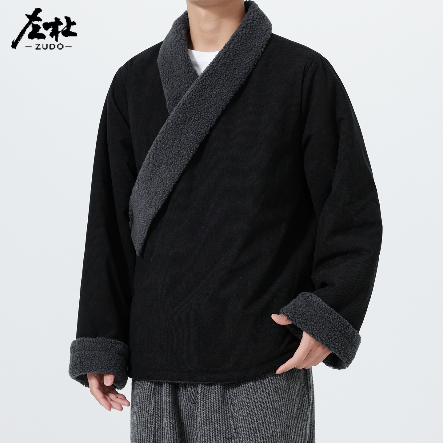 左杜中国风男士斜门襟棉衣加厚保暖棉服宽松大码藏袍加绒汉服外套,男装,汉服,淘宝优惠券,粉丝福利购,淘宝优惠卷