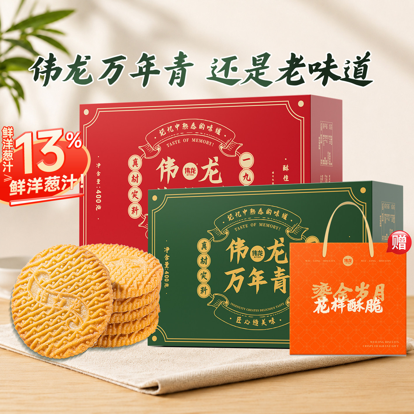 伟龙万年青饼干礼品装送长辈