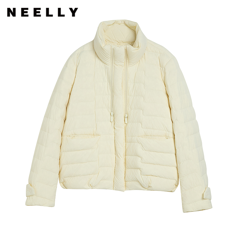 NEELLY纳俪商场同款冬新款时尚减龄短款廓形羽绒服女百搭清新外套