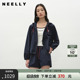 套装 NEELLY纳俪商场同款 运动风时尚 新款 女休闲连帽上衣两件套 夏季