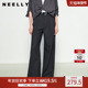 NEELLY纳俪商场同款 女舒适长裤 秋新款 通勤垂感深灰百搭宽松休闲裤