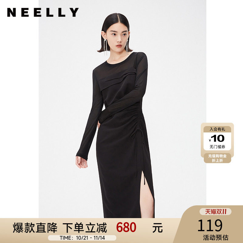 NEELLY商场同款显瘦连衣裙