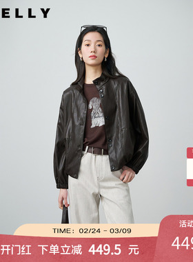 NEELLY纳俪商场同款春季新款复古做旧短外套女休闲帅气随性上衣