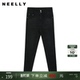 女毛边休闲紧身长裤 简约显瘦小脚牛仔裤 冬新款 NEELLY纳俪商场同款