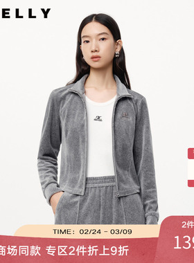 NEELLY纳俪春秋新款商场同款时髦运动风双拉链正肩显瘦短外套女