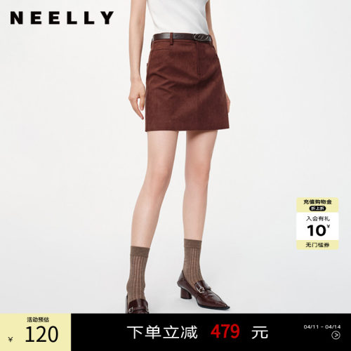 NEELLY纳俪通勤复古半身裙