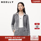 NEELLY纳俪秋冬新款 商场同款 时髦运动风双拉链正肩显瘦短外套女