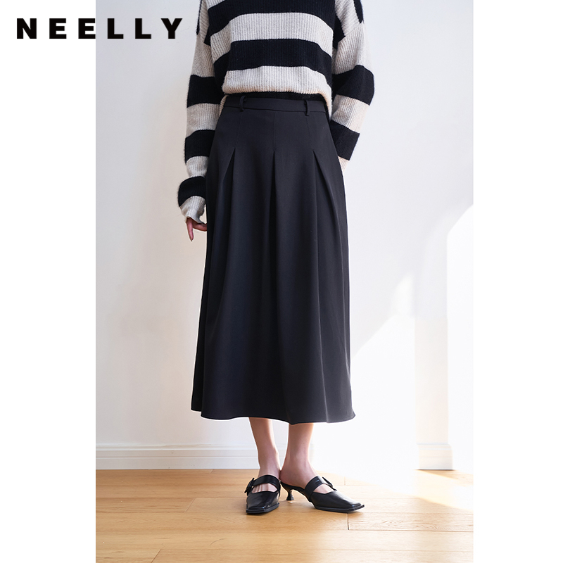 纳俪中长款半身裙百搭A字裙