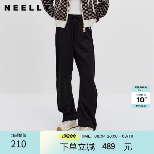 NEELLY纳俪商场同款直筒休闲裤春新款宽松拖地阔腿卫裤香蕉裤女