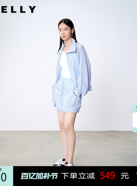 NEELLY纳俪商场同款春秋新款时尚百搭通勤套装女衬衫短裤两件套