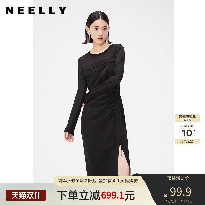 NEELLY商场同款显瘦连衣裙