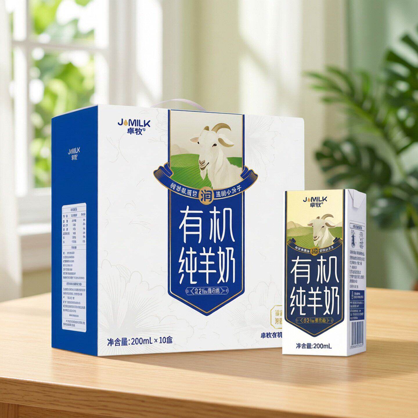 卓牧有机羊奶新鲜纯山羊奶成人女士早餐脱膻羊乳高钙羊奶10盒装