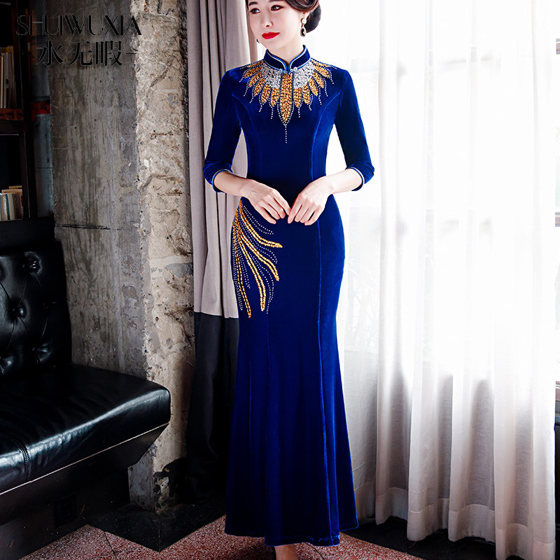 服装长款高贵参加婚礼喜婆婆旗袍