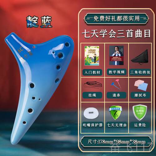 正品林中鸟陶笛十学12孔中音C调AC小儿童初者二孔学生专业演奏乐