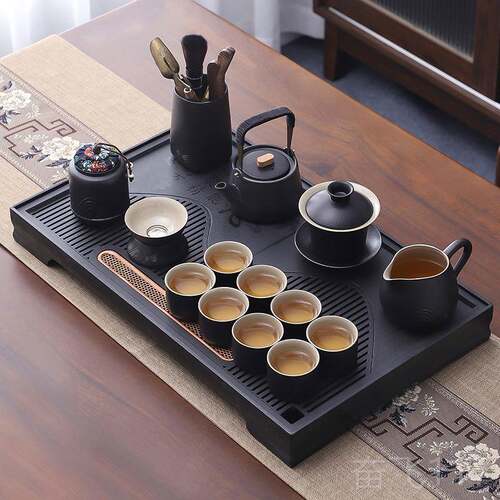 正品豪峰2黑2功夫茶具套装05陶新款喝茶器家用泡茶陶瓷盖碗茶壶茶