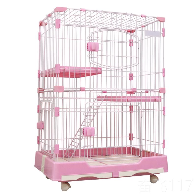 正品猫笼猫家用猫笼清仓室内猫窝猫别墅子二层三层猫窝双猫舍咪层图片