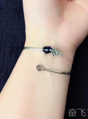 正品S男925纯卖银手镯女复古宝石民族风石榴石貔貅元旦新年热礼款