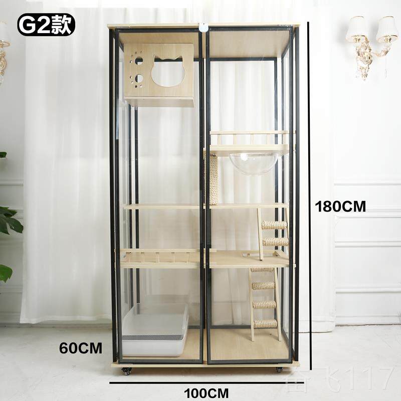 正品猫舍屋猫柜猫房猫别墅全景观笼子家用猫超大自华宠由空间物豪