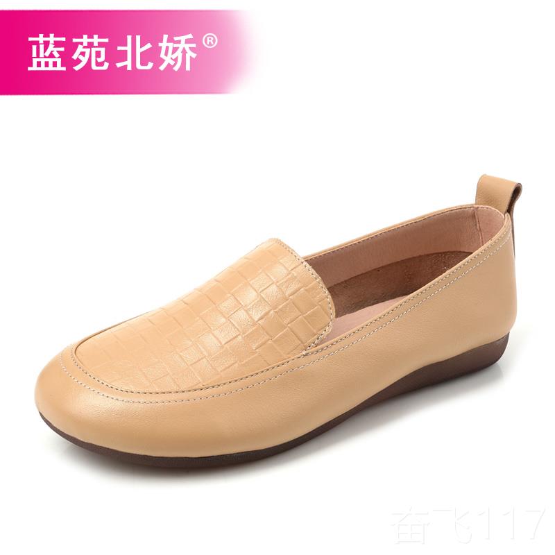 正品女圆鞋025妈春秋新款真皮包2鞋舒适头平底妈鞋夏软底休闲女士