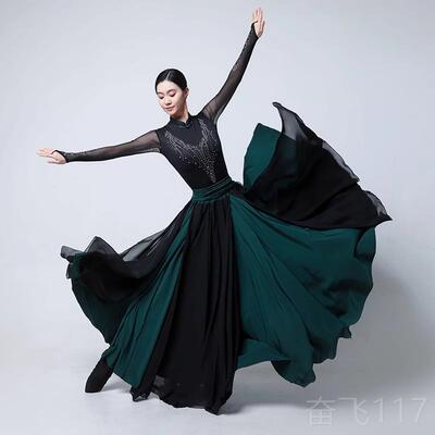 正品蒙古族舞蹈演出服装艺考人大摆剧裙女成民族练习半族身裙目蒙