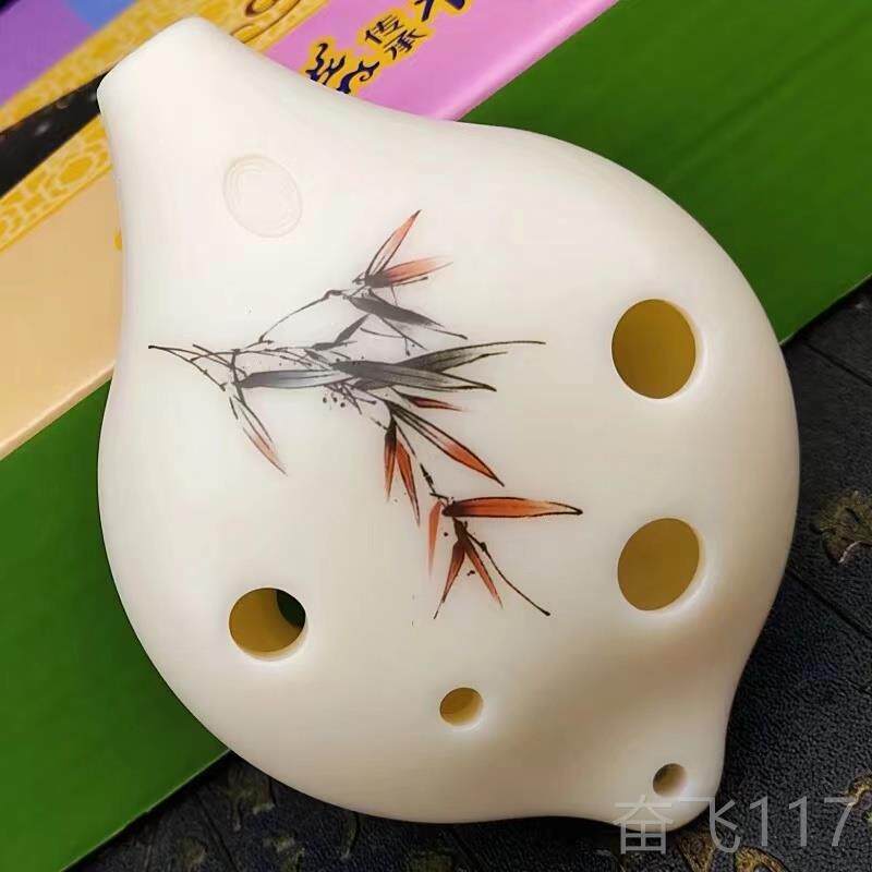 正品品质陶笛6孔初学入门儿童学生脂挂绳树乐器A中六音C调孔笛子C
