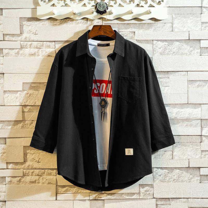 正品来图制休松闲宽外套公司LOGO班服男工作服女衬衫七定分袖衬短