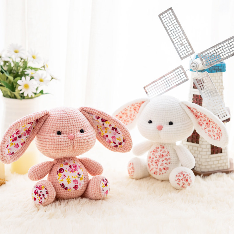 胖小森手作田园兔子玩偶打发时间手工钩针diy编织材料包毛线团