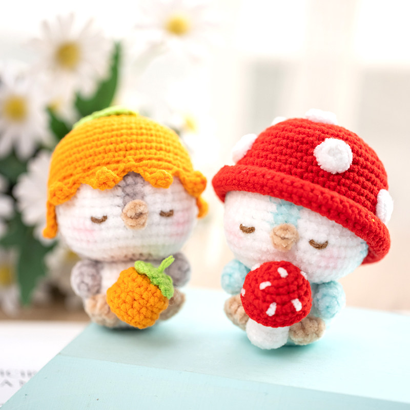 胖小森手作企鹅玩偶打发时间手工钩针diy编织材料包雪尼尔毛线