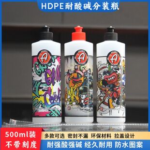 28口径HDPE塑料瓶500ml洗车药剂分装瓶稀释分配瓶耐酸碱拉拔盖