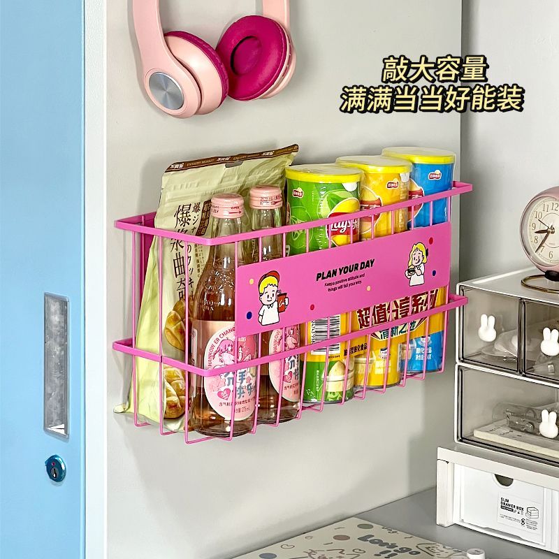 宿舍铁皮衣柜收纳神器!寝室壁挂磁吸置物架大容量文具杂物整理筐图片