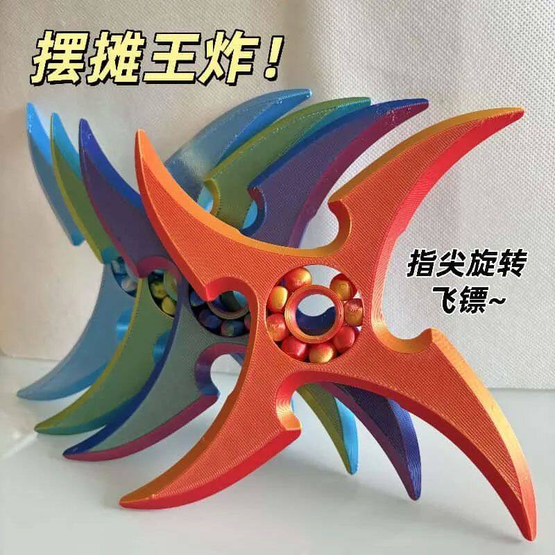 3D打印手指旋转飞镖火影忍者陀螺指尖旋转式解压神器3d打印玩具
