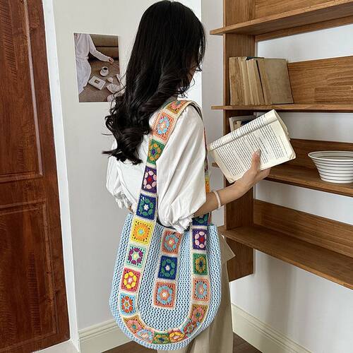 花朵编织包包女2026夏季新款民族风斜挎包袋度假大容量通勤托特包