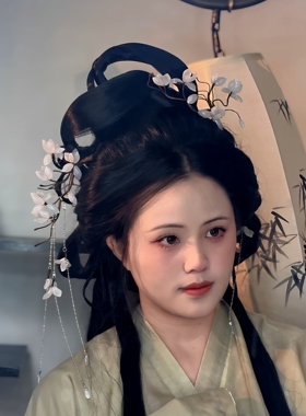 原创 玉堂春 玉兰花琉璃簪花发饰流苏发钗汉服配饰仙气古风头饰