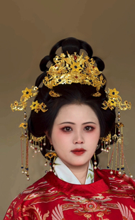 原创 韶华 明制唐风汉服发冠重工流苏发钗套装古风配饰头饰